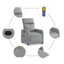  Fauteuil de massage inclinable gris clair-664986324