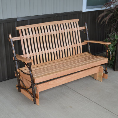 Valeria Hickory Porch Glider Bench
