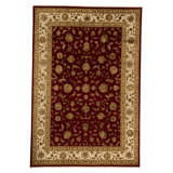 Hand-Knotted High-Quality Red and Ivory Area Rug