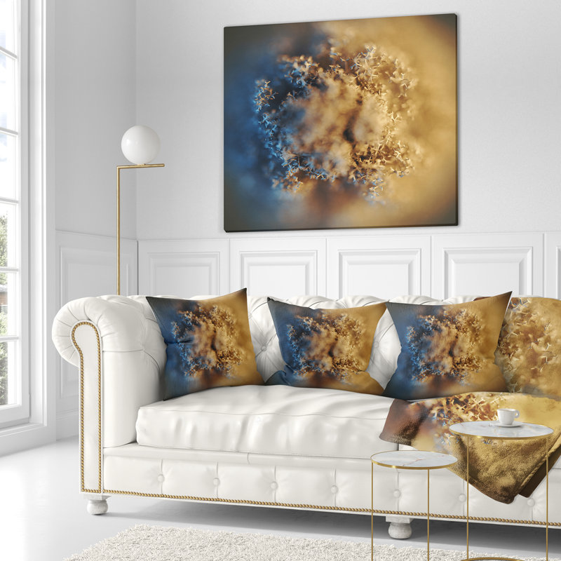 Grand coussin abstrait à texture épaisse, 16 po x 1 po, Coussin décoratif