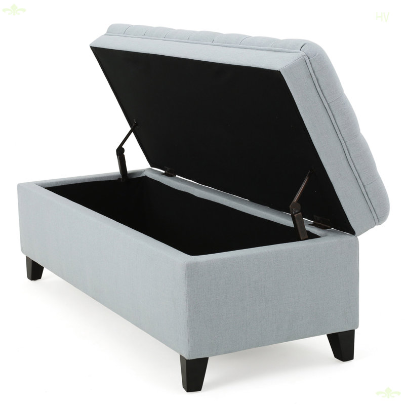 OTTOMAN DE RANGEMENT JULiana, Bleu clair