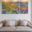 Ensemble de 3 grandes impressions murales de nature morte rustique avec citrons, décor moderne sur toile pour le salon, la chambre à coucher, le bureau et la maison, prêt à être accroché-553993571