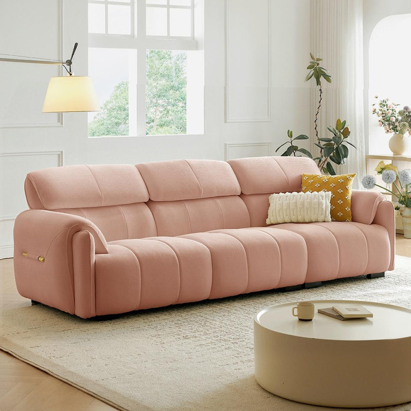 Coussin modulaire en polyester rose, Rose, H 35,43 po x l 110,24 po x P 41,34 po