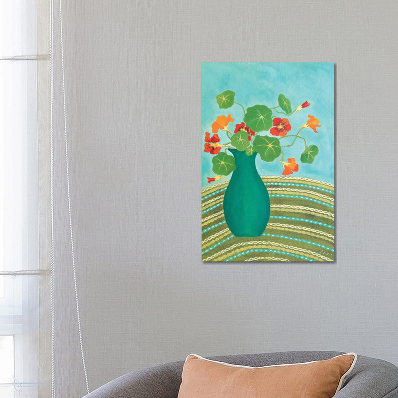 Nana's Nasturtiums 1 Piece Wrapped Canvas Painting, 66.04 cm H x 45.72 cm W x 3.175 cm D