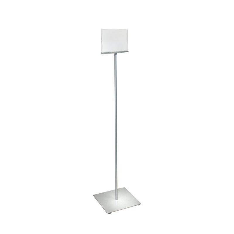 Azar Black Metal Pedestal Two-Sided Sign Holder Stand