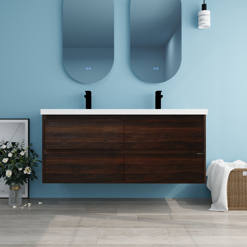 48'' Double Bathroom Vanity with Resin Top