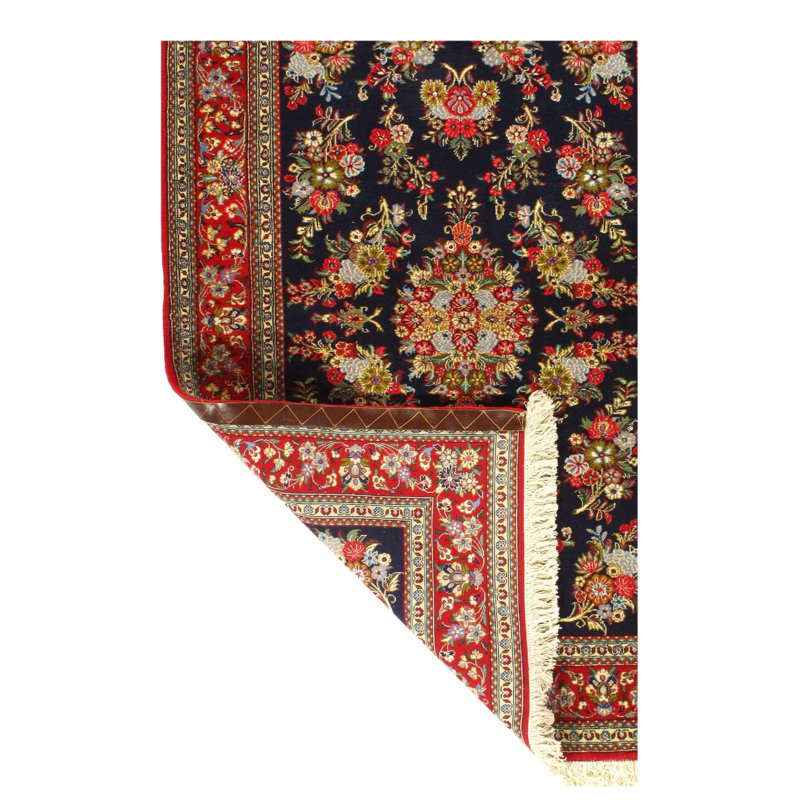 Mettie Oriental Area Rug in Dark Blue