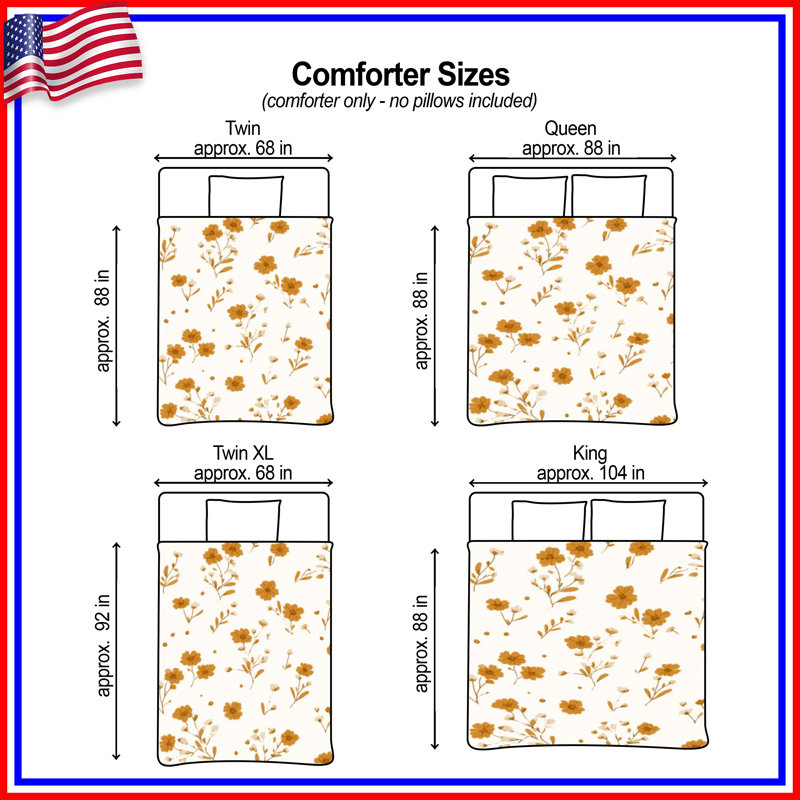 Floral Bedding Pattern Comforter Cottage, Twin Extra Long