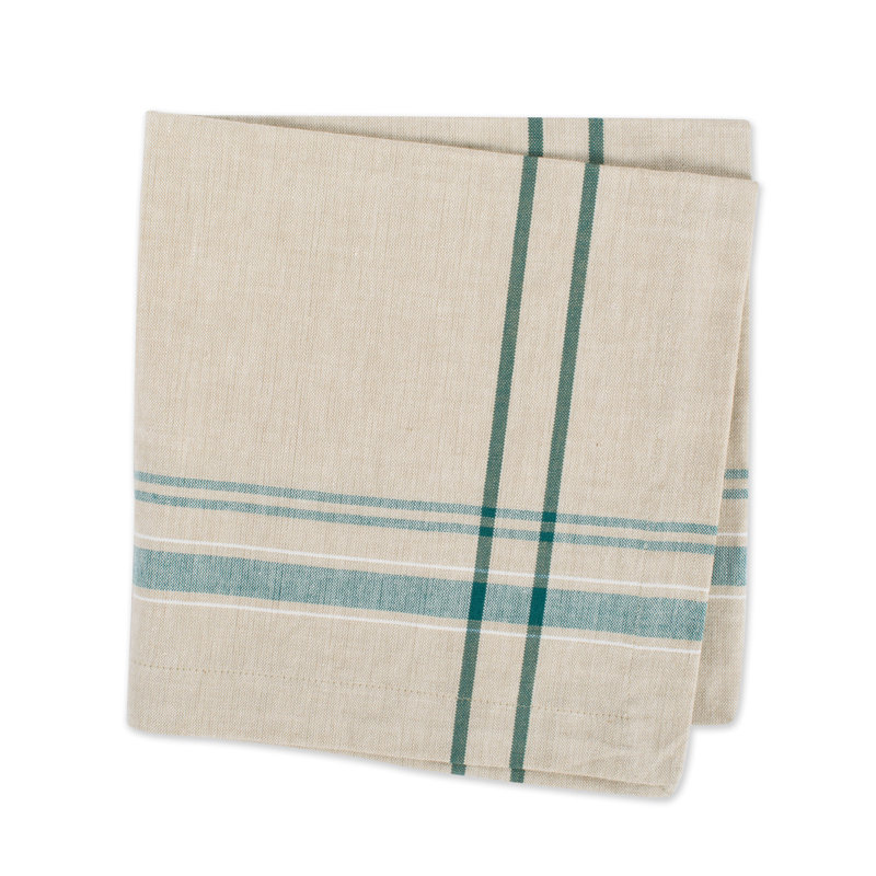 Shelton Cotton Blend Striped Square Napkin, Teal