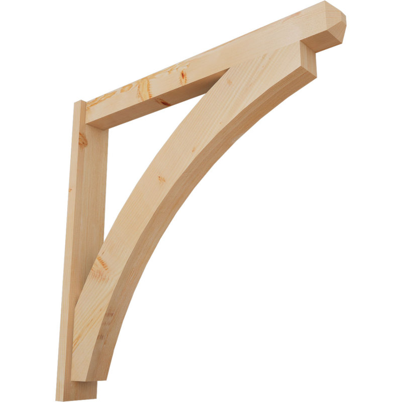 Persienne en bois rustique Thorton Craftsman, Sapin Douglas de 5 1/2 po (lisse), P 42 po x H 42 po