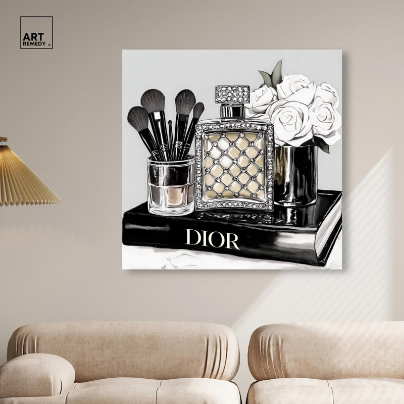 Classy Ink Glam, H 40 po x l 40 po, Peinture sans cadre, Toile tendue