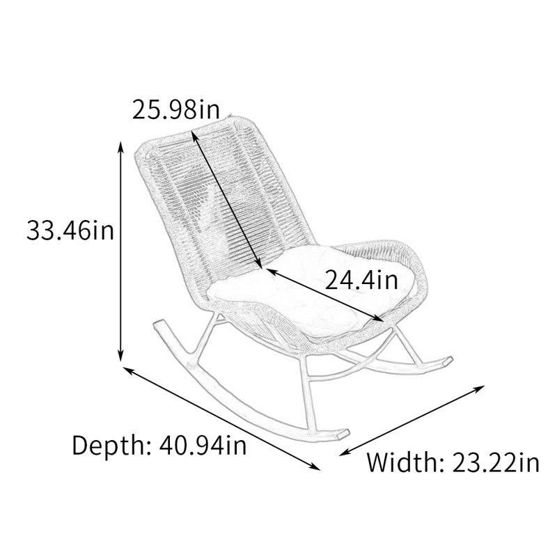 Chaise berçante en PE, Brun noyer