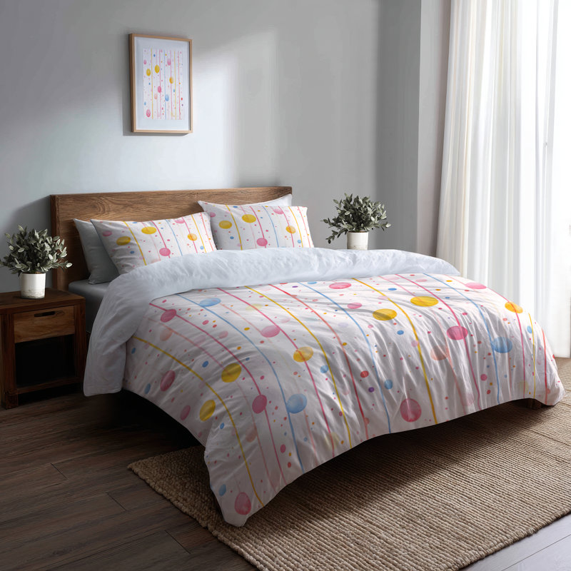 Ensemble de literie pour enfants 3 pièces - Ensemble de housse de couette et de coussins Linear, Grand lit
