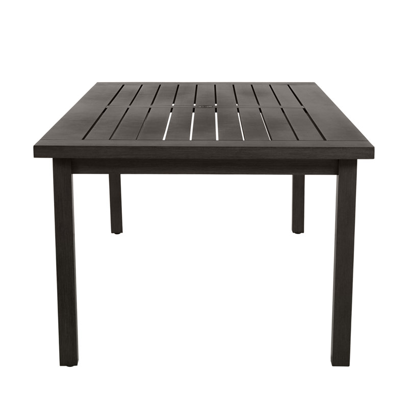 Club Aluminum Outdoor Dining Table, Slate Gray