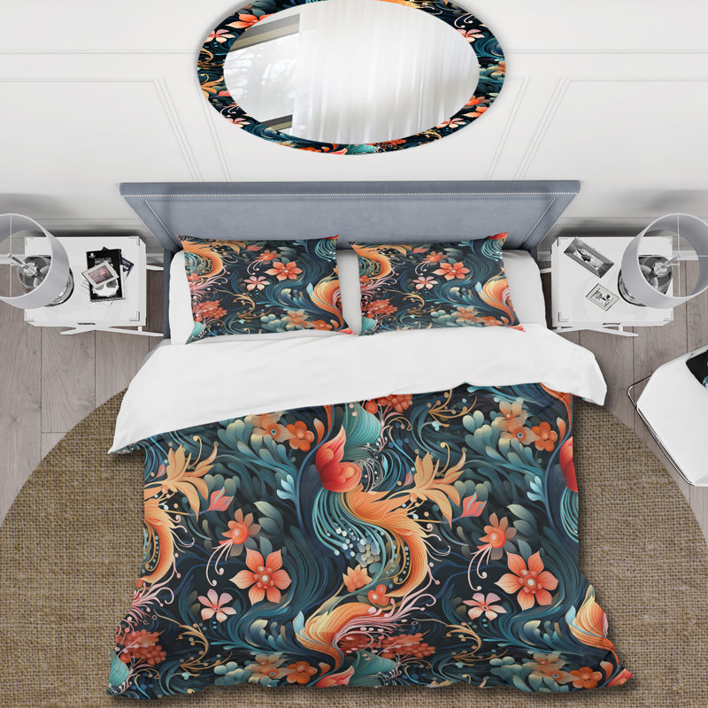 Ensemble de housse de couette Paisley, Housse de couette pour grand lit et 2 taies décor