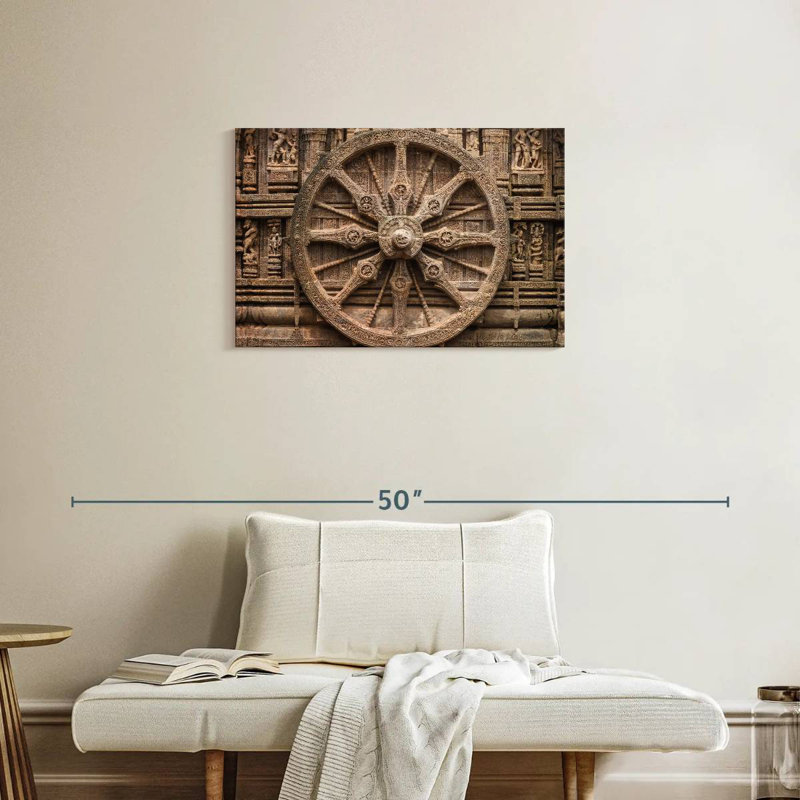 Senne rétro en bois sculpté, H 20 po x l 30 po