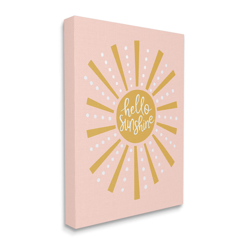 «Hello Sunshine Sun Rays», art mural sur toile par Nina Seven, H 30 po x l 24 po x P 1,5 po