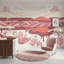 Papier peint paysage fantaisiste rose pastel Illustration de livre mural amovible-1520286128-1520286130