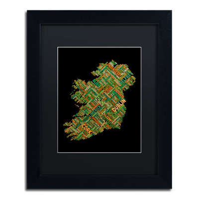 « ireland city text map », impression encadrée