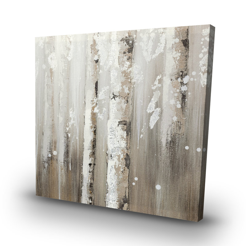 Delicate birch trees - 32"x32" art on canvas