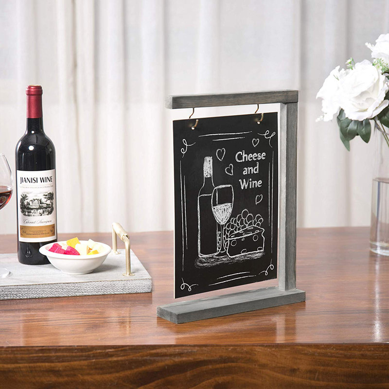Tabletop Wood Sign Stand Chalkboard