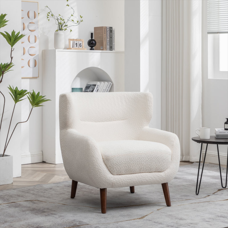 Modern Accent Chair, Soft Upholstered Armchair, Comfy Single Sofa Chair with Padded Seat, Stylish Lounge Chair for Living Room, Bedroom, Office & Guest Room