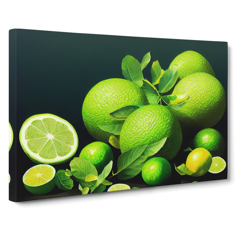 Lime Fruit Citrus Selection - Wrapped Canvas, 50cm H x 76cm W x 3cm D