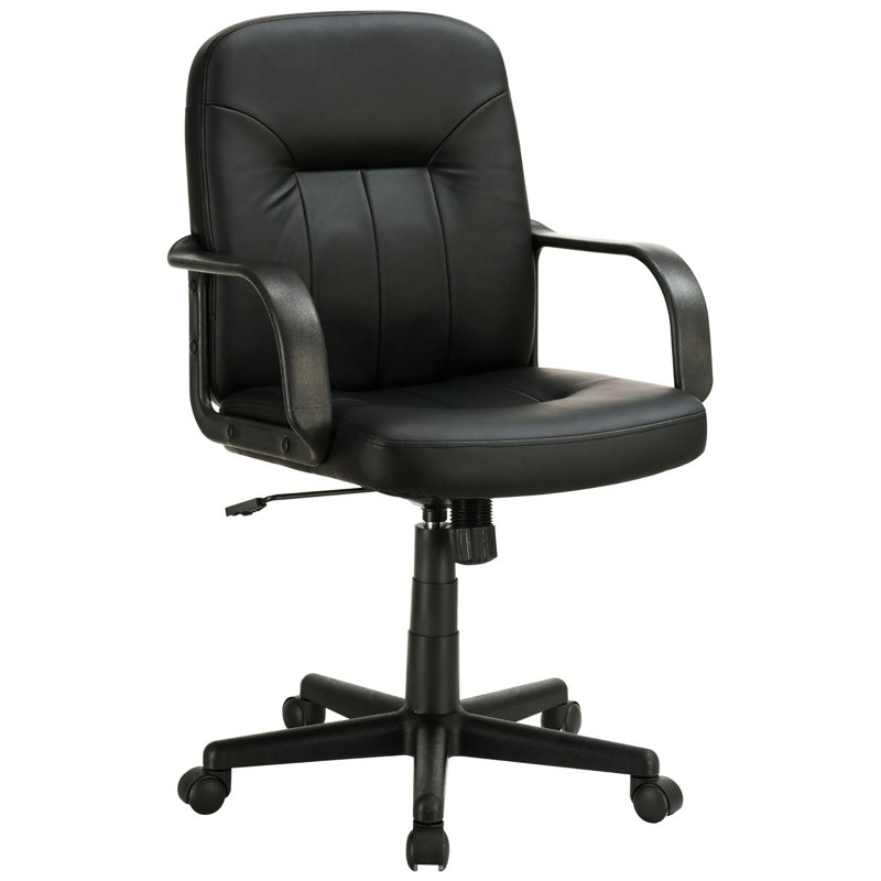 Adjustable Black Office Chair - Foam Filled, Space Optimizing With Ergonomic, Contemporary