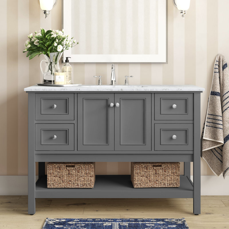 Ensemble de meuble-lavabo simple 48 po Bonsai, Gris