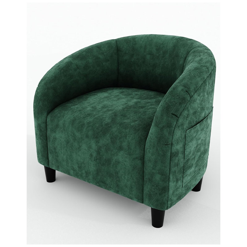 Fauteuil d'appoint rembourré en velours avec siège rembourré doux pour le salon, la chambre, la salle d'attente et le fauteuil
