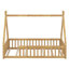 Lit simple en bois en forme de tente avec garde-corps-944969696