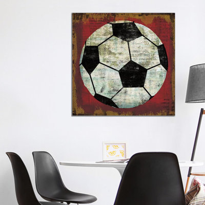 Ball IV on Red 1 Piece Wrapped Canvas Painting