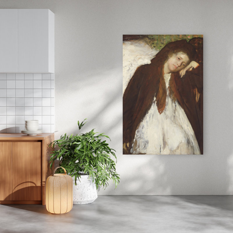 Le Convalescent, vers 1872-1887, portrait abstrait impressionniste contemporain, estampe murale, H 60 po x l 40 po