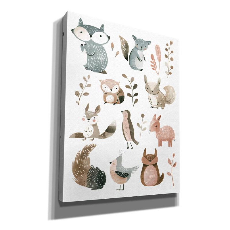«Cute Animals No 2» par Andreas Magnusson, art mural sur toile, H 34 po x l 26 po x P 1,5 po