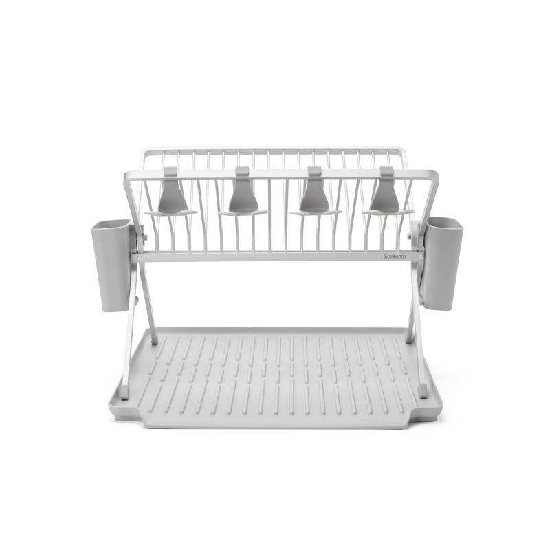 Brabantia Sinkside Large Foldable Aluminium Dish Drying Rack, Mid Gray
