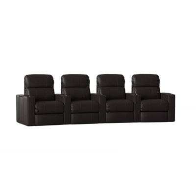 Upholstered Home Theater Seating with Cup Holder