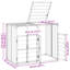 Rangement pour bac double à roulettes Vidaxl 56,7 po x 31,9 po x 44,5 po-113265103