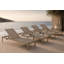 76" Long Reclining Chaise Lounge Set with Table