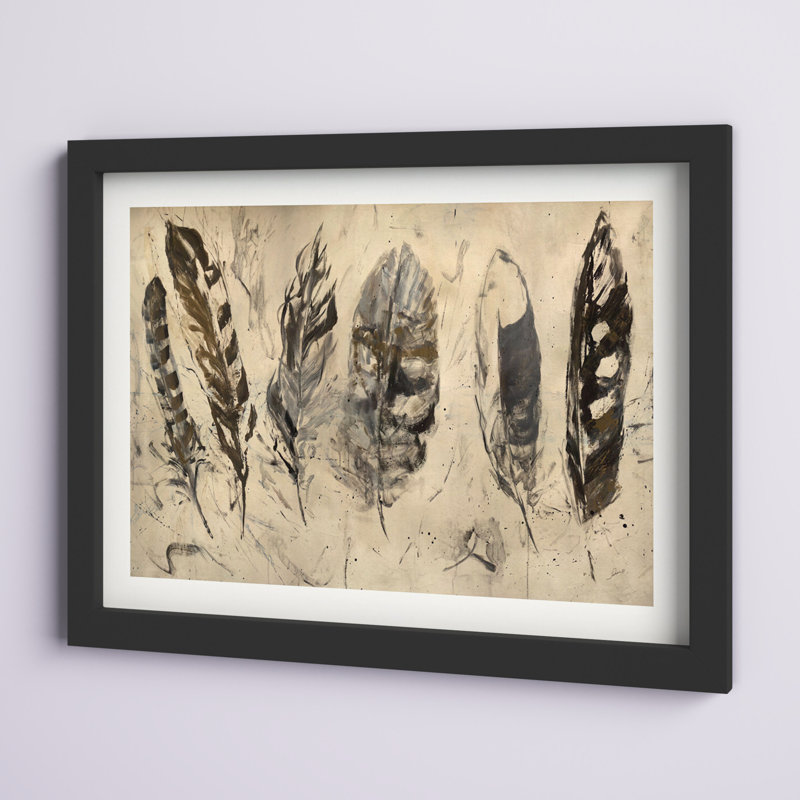 " Quill " by Julian Spencer, 16" H x 24" W x 1" D, Black Framed Paper