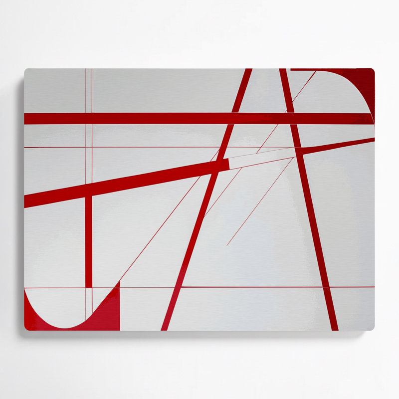 «Hard Edge» 17, art mural gris en métal, 20" H x 24" W