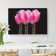 Row Of Pink Tulips In Abstract - Wrapped Canvas Print