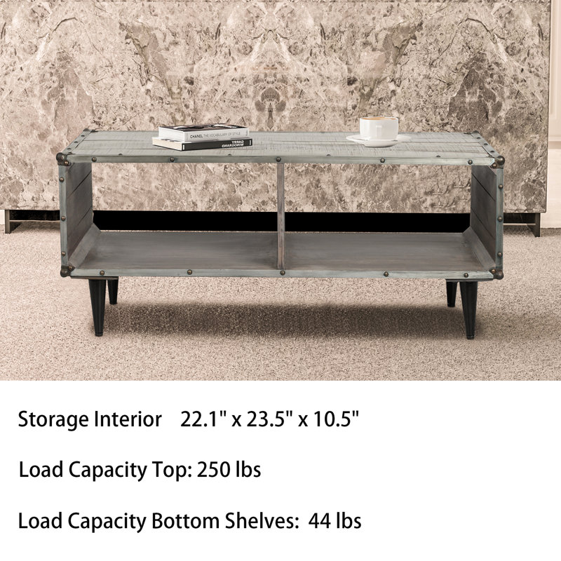 Solid Wood Coffee Table, Gray