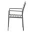 Ensemble de 2 chaises de salle à manger d'extérieur en aluminium grises avec accoudoirs
