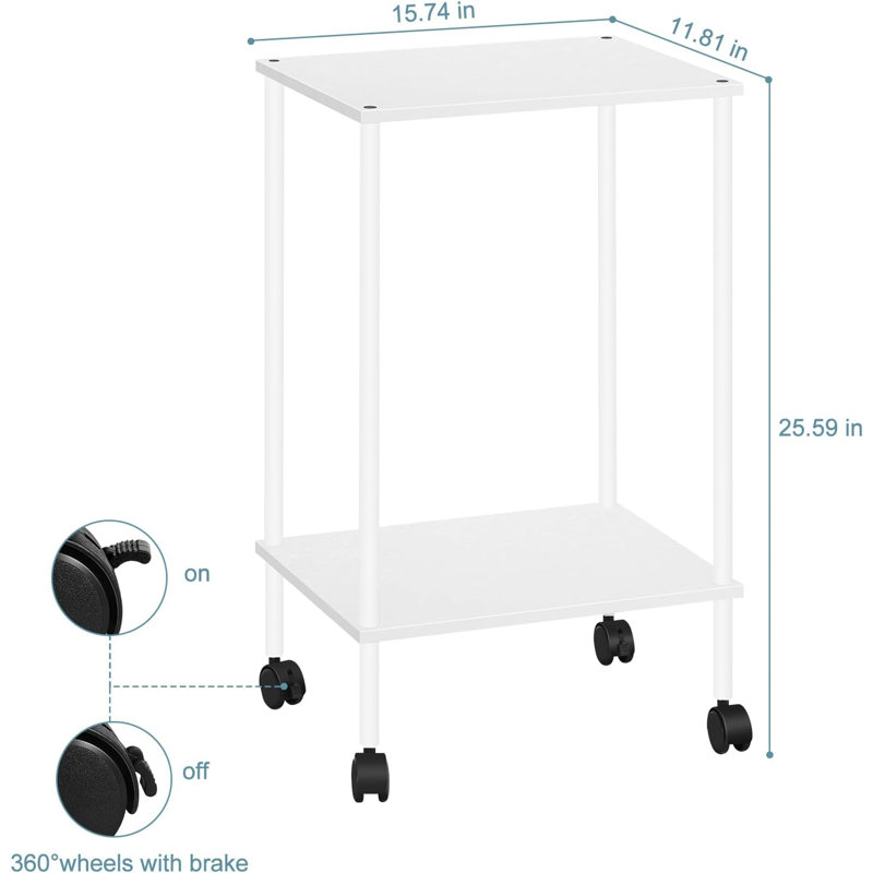 Basswood 15.74'' W Metal Nightstand
