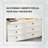 59.06"Cream-colored white sideboard-style makeup table with a mirror