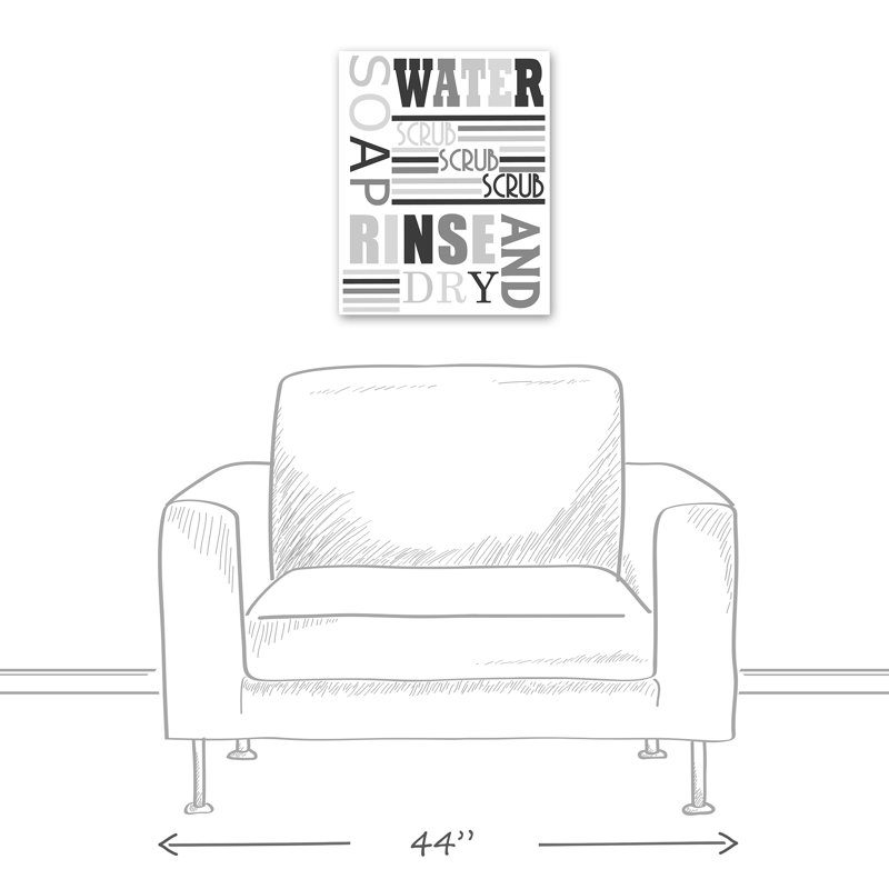 « salle de bain words collage », reproduction d’art textuel sur toile