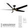 62" Lucid 5 - Blade Outdoor/Indoor Smart Standard Ceiling Fan with Remote Control and LED Light Kit Included, Works With Alexa and iOS or Android App
