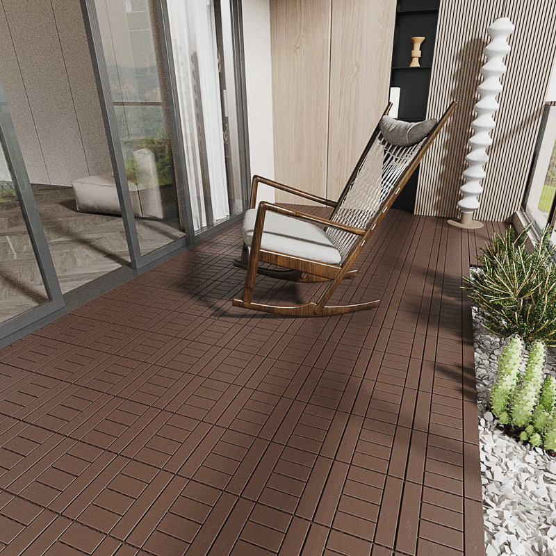 Carreaux de terrasse de style H 12 po, Brun