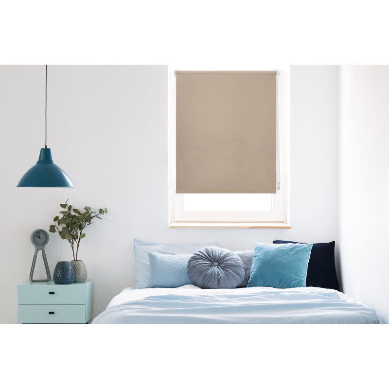 Just Room Darkening Roll-Up Blind, Beige, 210cm L x 90cm W