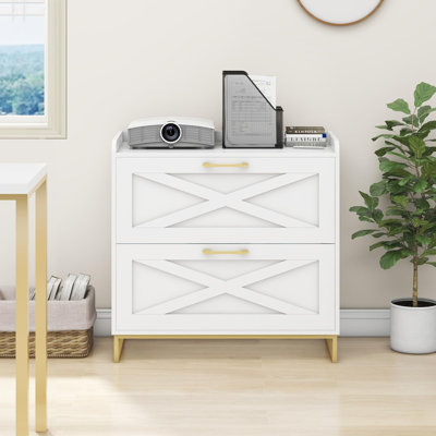 Lateral File Cabinet With Charging Station by August Grove